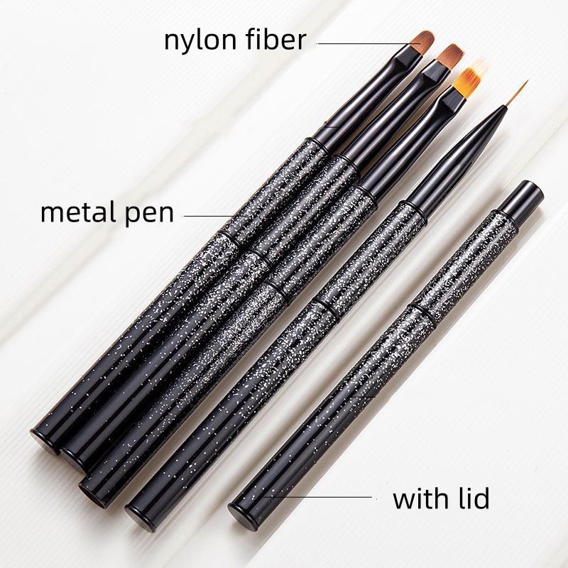 Black Metal Nail Painting Pen Nail 9mm/11mm Liner Brush