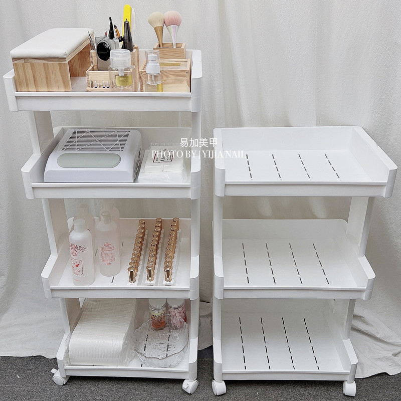 3 layers 4 layers Plastic Nail Polish Display Cart with Wheel 