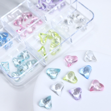 Summer Ice Heart Nail Decoration Crystal Flat Back Resin Charm Nail Accessories