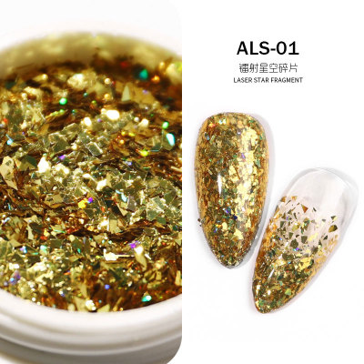 Color changing flashing aurora illusion nail art new irregular laser star fragment sequins