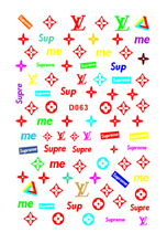 D063 Brand Logo 3D Nail Art Sticker 