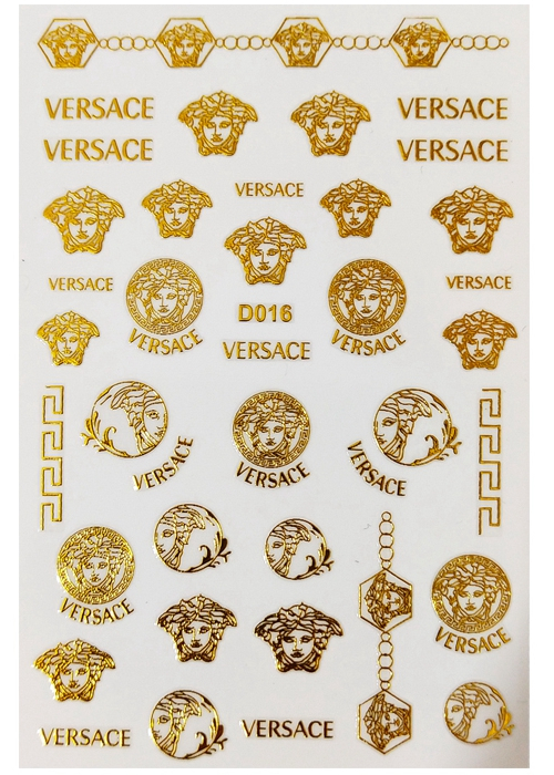 D016 VERSACE 6 colors available Brand Logo 3D Nail Art Sticker