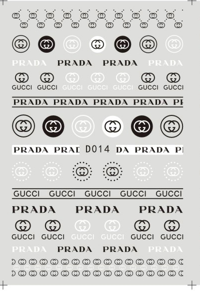 D014 Brand Logo 3D Nail art sticker