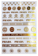 D023 Brand Logo 3D Nail Art Sticker 6 colors available