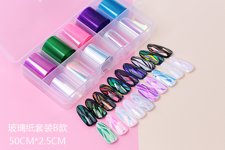Nail Glass Foil Sticker For Manicure DIY