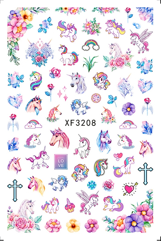 XF3208 3D Nail Art Sticker