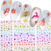 F597-600 Rainbow Colorful Christmas 3D Nail Sticker