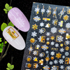 F712-F719 White And Holo Gold Self-adhesive Nail Sticker Dec 2020 New