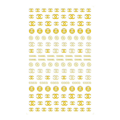 Chanel Brand Logo 3D Nail Art Sticker 5 colors Option