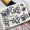  Snake Motif Emboss 6D Nail Sticker with Good Quality 