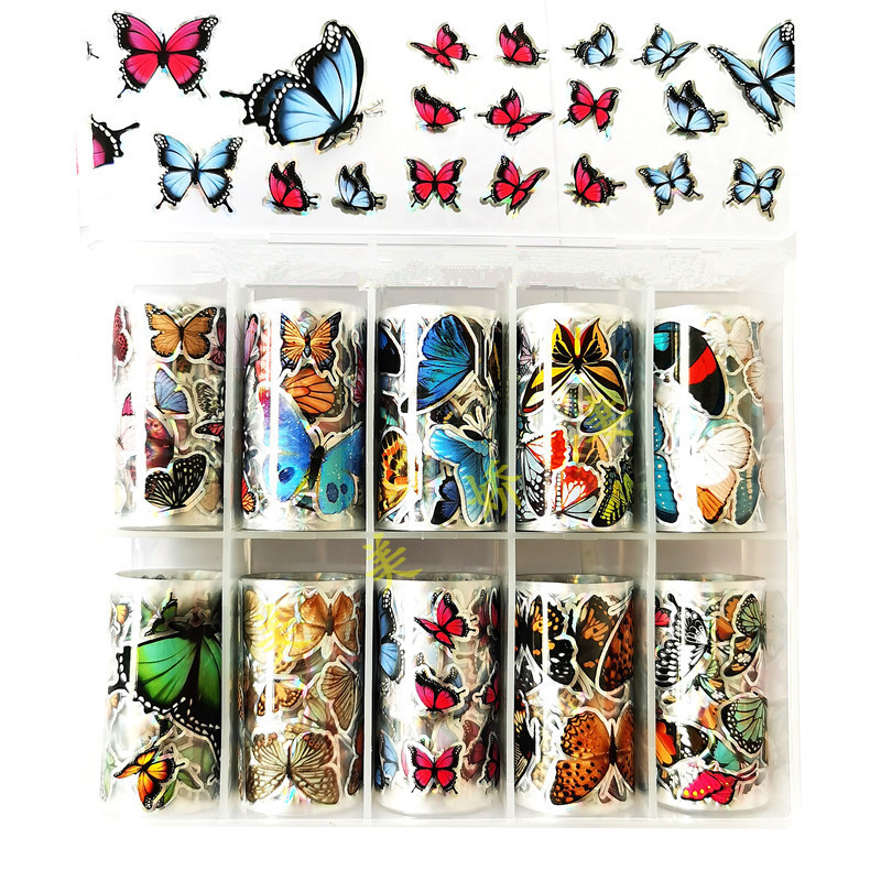 Nail Butterfly Design Transfer Foil Set