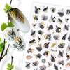 F654-F661 Gold And Black Color Summer 3D Nail Sticker 