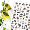F654-F661 Gold And Black Color Summer 3D Nail Sticker 