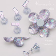 Magnetic Glitter Sequins Flower Shape Nail Tip Stand Nail Training Holder Nail Art Display