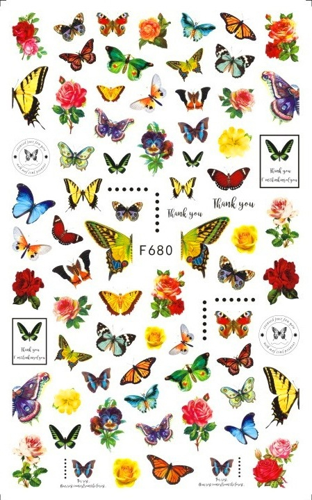 F680 Butterfly Self-adhesive Nail Art Sticker