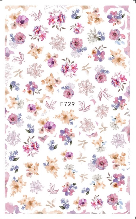 F729 Flower Self-adhesive Nail Sticker 2021 New