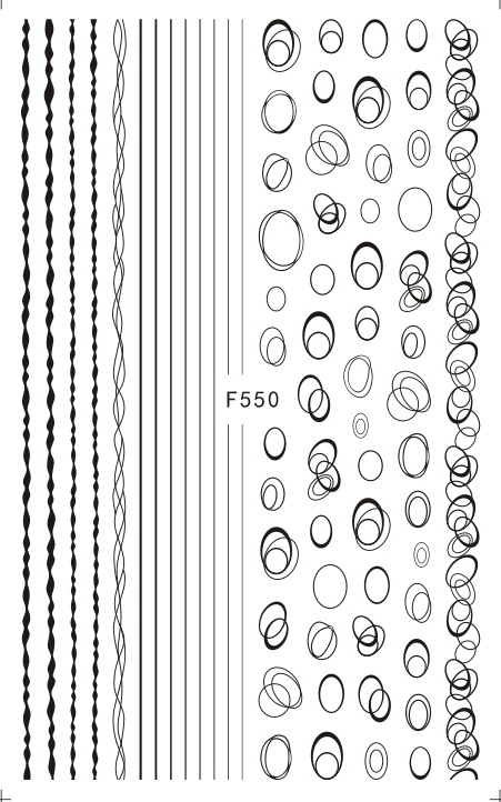 F550 4 Colors Gold Silver Black White 3D Self Adhesive Nail Art Sticker