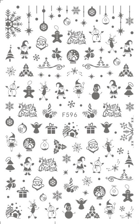 F596 The Hallowmas Gold Silver 2 colors 3D Self Adhesive Nail Art Sticker