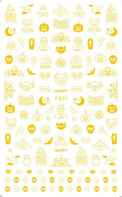 F601 The Hallowmas 3D Self Adhesive Nail Art Sticker Gold Silver 2 Colors Available