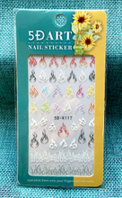 5D Embossed Flame Nail Sticker