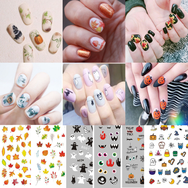 WG346-360 Autumn Halloween Nail Sticker