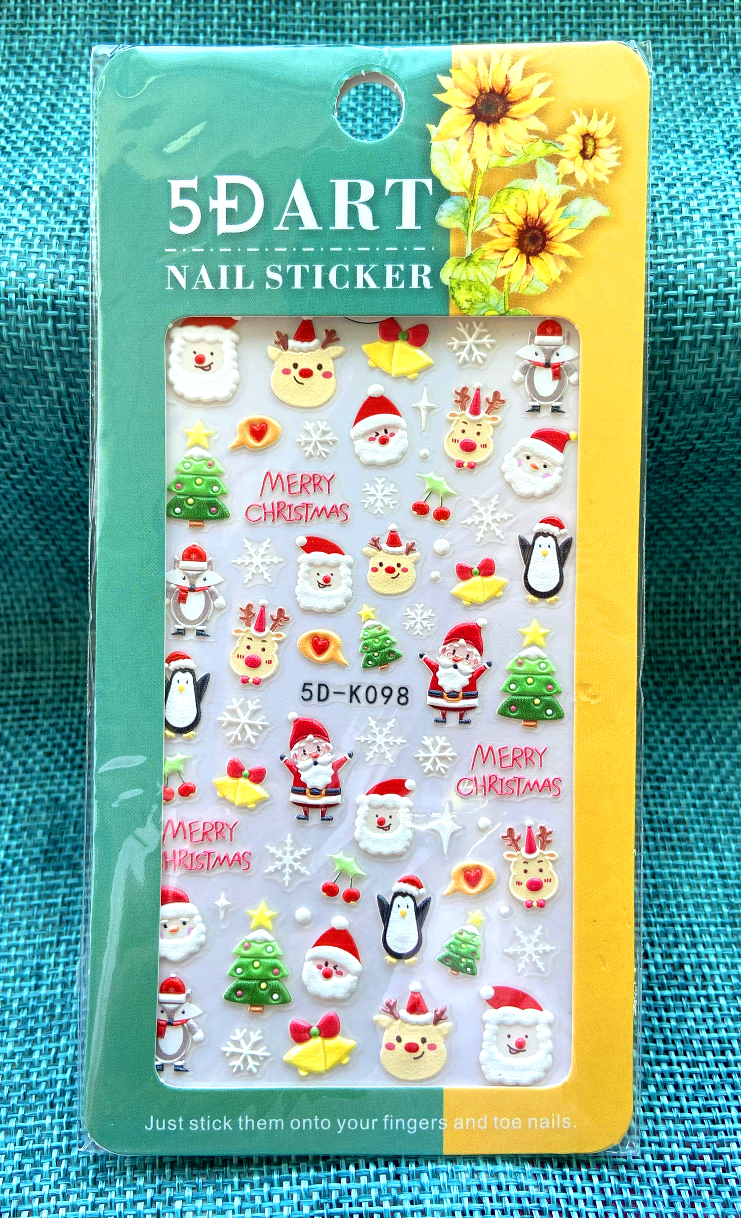 Merry Christmas 5D Embossed Nail Sticker