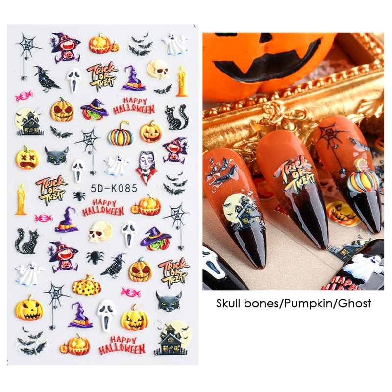 5D Embossed Halloween Nail Sticker