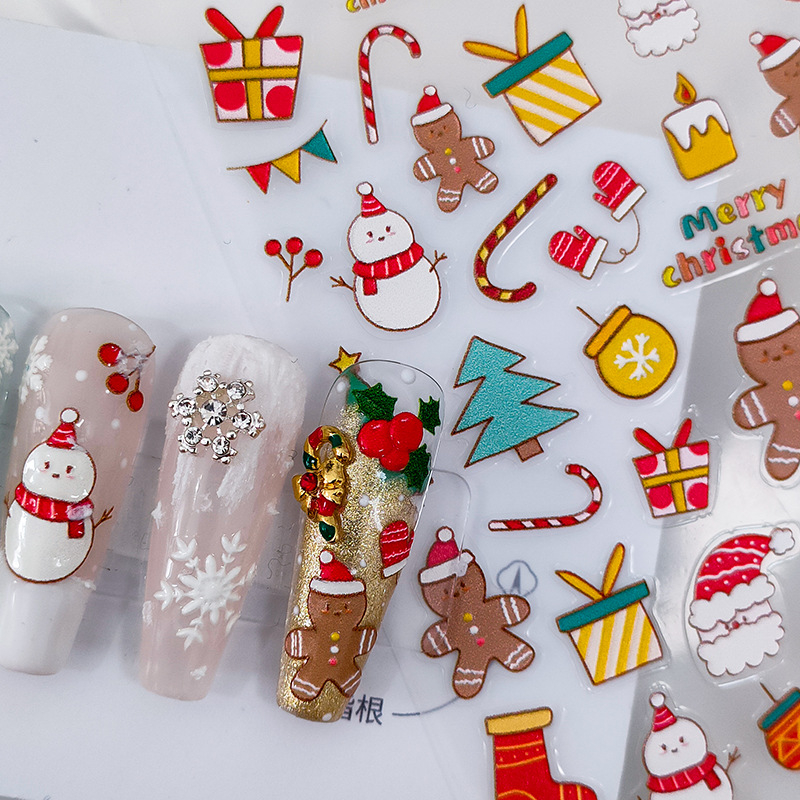 Thin and embossed Winter Snowflakes Christmas Nail Sticker