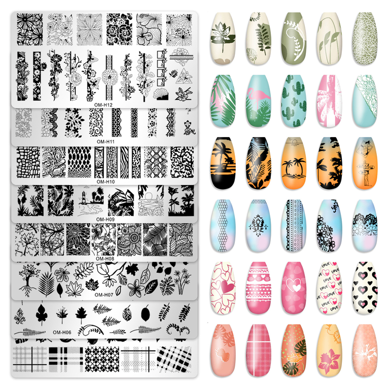 Heart Flower Stencil Nail Art Stainless Steel Stamping Plates