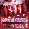 12 Grid Valentine's Clay Mixed Style Heart Polymer Clay
