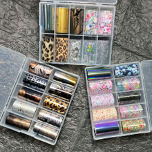 Leopard Print Snake Pattern Lace Flower Mirror Effect Nail Transfer Foil Sticker