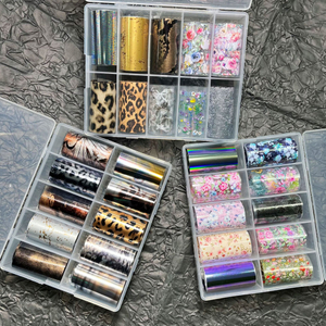 Leopard Pattern Snake Pattern Lace Flower Mirror Effect Nail Transfer Foil Sticker
