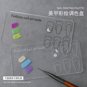 Transparent Acrylic Nail Training Practice Plate Nail Art Painting Gel Polish Palette 