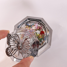 Nail Glass Dappen Dish with Butterfly Lid Jewelry Storage Box
