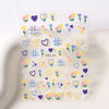 Candy Color Heart Embossed Nail Sticker