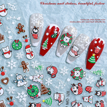 Christmas Snow Adhesive Embossed Nail Sticker