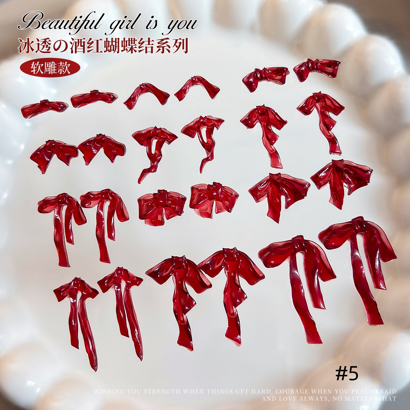 Pearl Bow Mixed Color Nail Decoration