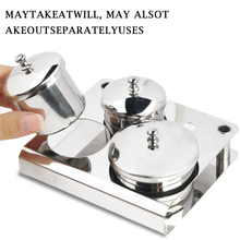 3PCS Mini Stainless Steel Dappen Dish Liquid Powder Holder
