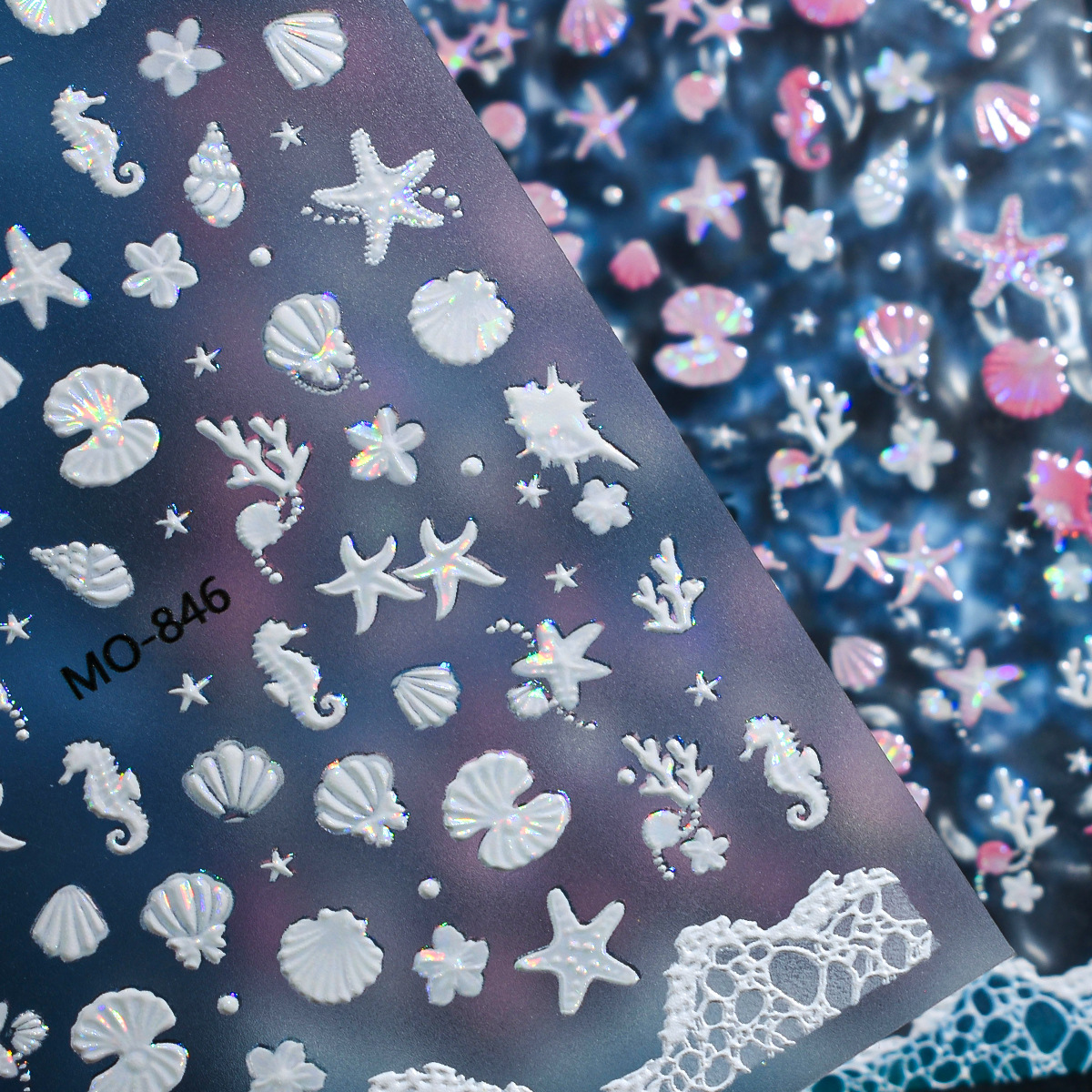 New Summer Waves Shell Nail Sticker
