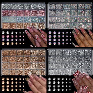 24 Grid Flatback Mixed Nail Rhinestone Nail Jewelry