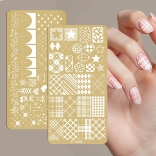 Lace Butterfly Different Design Gold Nail Stainless Steel Stamping Plate 6*12cm