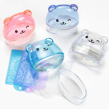 Cute Bear Nail Stamping Plate Manicure Tools with Scraper
