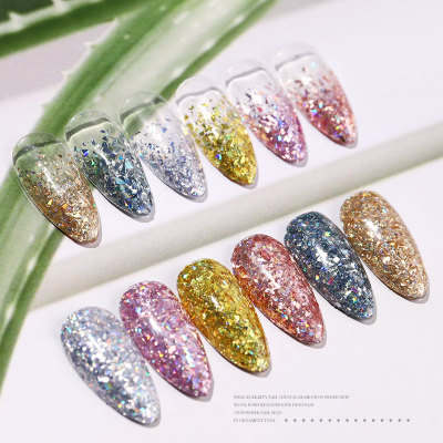 Color changing flashing aurora illusion nail art new irregular laser star fragment sequins