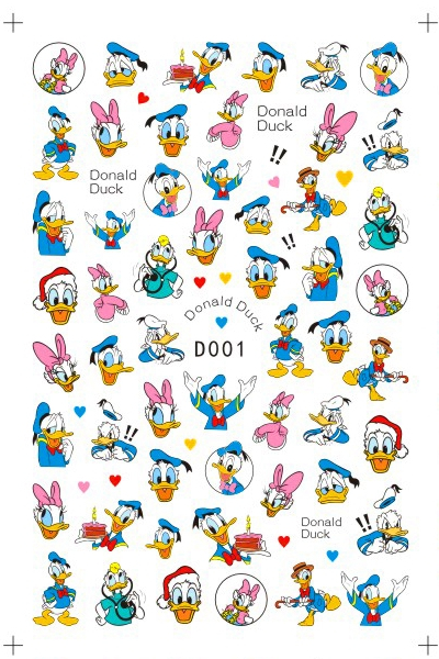 D001 Donald Duck Nail art sticker