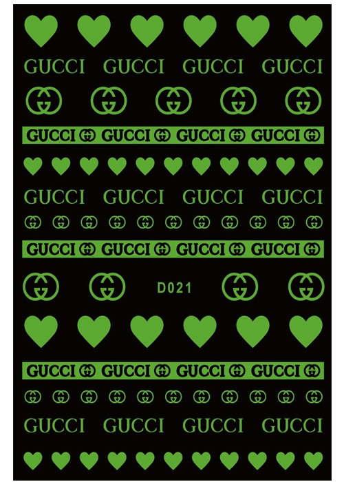 D021 Glow In Night Brand Logo 3D Nail Art Sticker