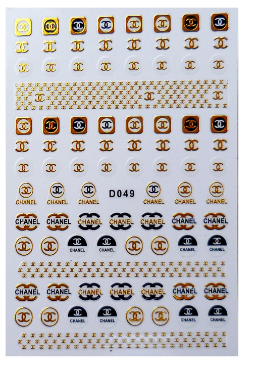 D049 Brand Logo 3D Nail Art Sticker 