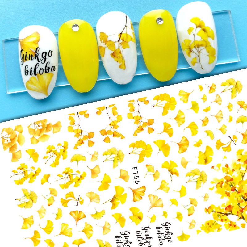 F756 Leaf Self-adhesive Nail Sticker 2021 New