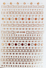 XF3199 Rose Gold 3D Nail Art Sticker