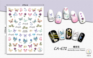 CA672 Butterfly Self-adhesive Nail Art Sticker
