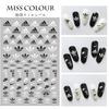 R211 Adidas Black & white color Brand Logo 3D Nail Art Sticker